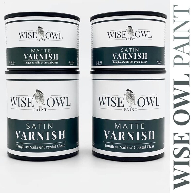 Varnish Topcoat - Wise Owl Paint - Clear Coat Protector - Satin or Matte - Decoupage Medium