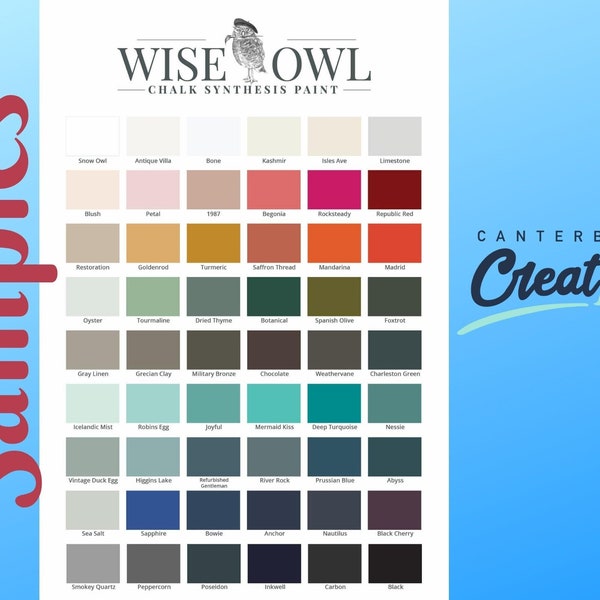 Wise Owl Chalk Synthesis Paint - 2oz Sample - Furniture and Cabinet Paint - Paint Sample