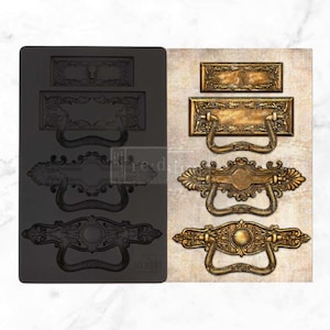 Finnabair Mould - Marguerite Hardware - Memory Hardware Mould - Furniture Molds 5&quot;x 8&quot;