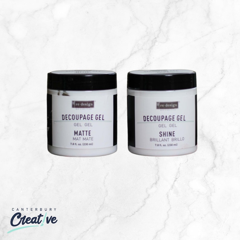 Decoupage Gel - Matte or Shine (Gloss) Finish - Decoupage Adhesive & Varnish image 1