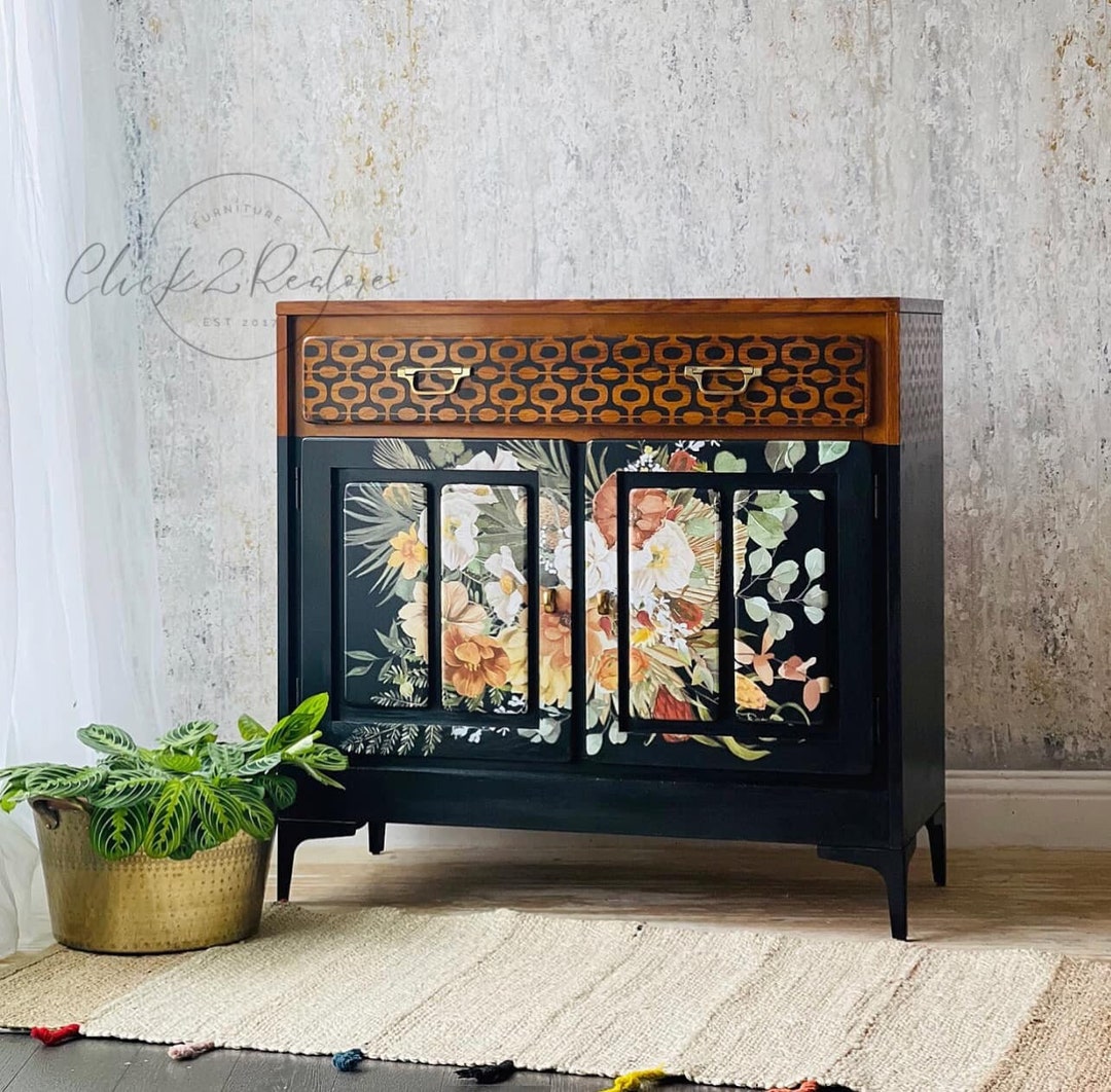 Furniture Transfer Kacha Elegant Neutrals Rub on Floral Decal Redesign