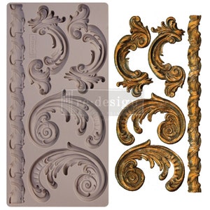 Lilian Scrolls - Redesign Mould FREE SHIPPING ELIGIBLE  5"x10" Decor mould