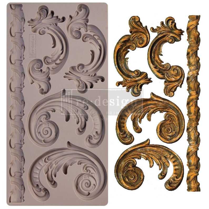 Lilian Scrolls - Redesign Mould FREE SHIPPING ELIGIBLE  5"x10" Decor mould