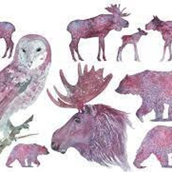 Fall Animals Silhouettes - Decoupage Paper by Roycycled Treasures 20"x 30" Sheet - Free Shipping Eligible!