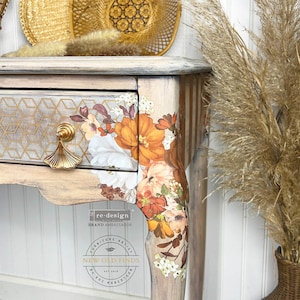 Classic Peach Furniture Transfer, Redesign with Prima Middy Decor Transfer, Floral Decal
