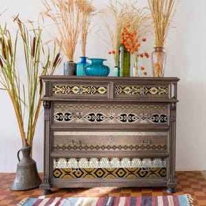 Exotic Borders Tribal Furniture Transfer - Redesign with Prima Decal