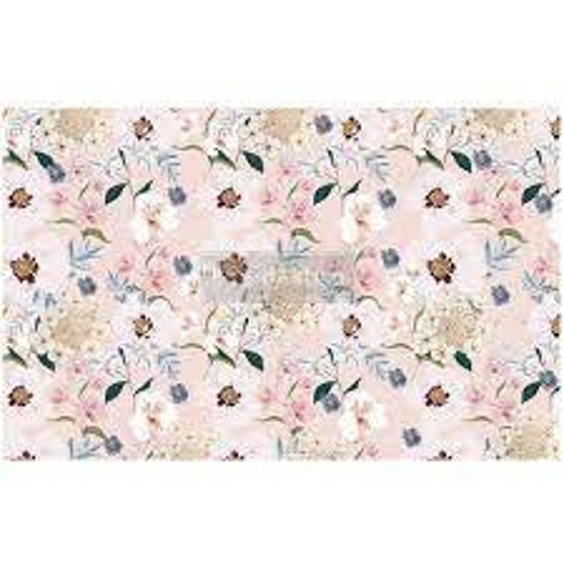 BLUSH FLORAL Decoupage Decor Paper 19x30 Etsy