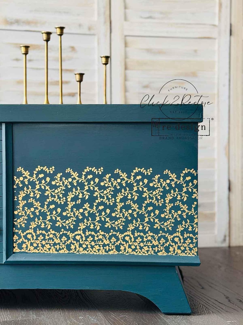 Transferencia de muebles Vineyard Elegance - Calcomanía Middy con lámina dorada Kacha - Rediseño con Prima imagen 4