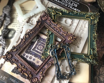 Finnabair Baroque Frames Silicone Mold 5"x 8" Furniture Decor Mould