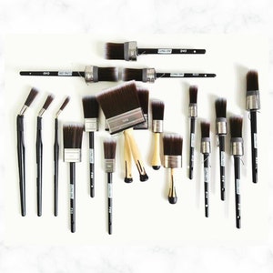 Cling On Brush Series - Short Handle, Flat, Oval, Round, Angled, Block - Premium Paint Brush, Free Shipping