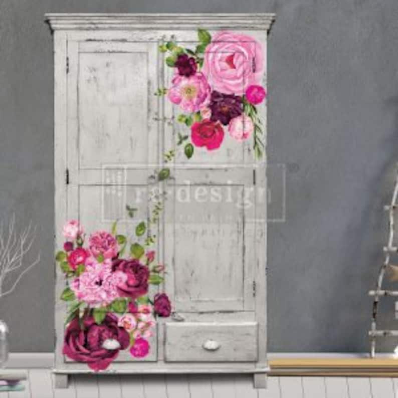Furniture transfer decal Same Day Shipping! Lush Floral I Decal Transfer by Redesign Decor Prima