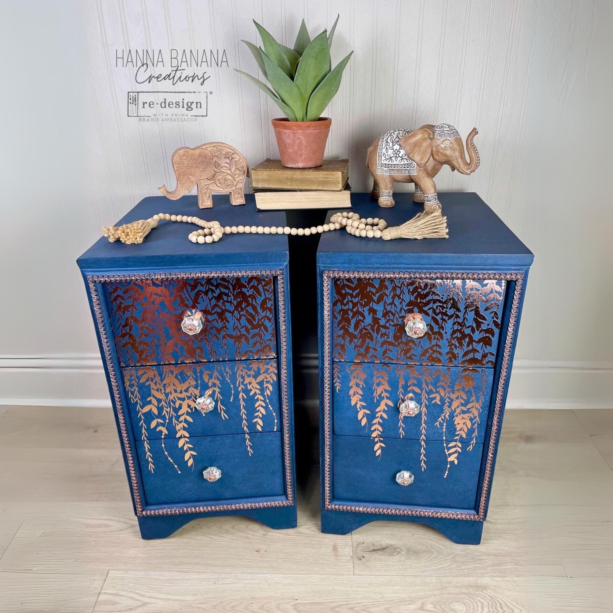 Kacha Rose Gold Foil Transfer ∙ IN THE FIELD ∙ Rub On Decal Transfer ∙ Redesign with Prima Decor Transfer 18"x 24" New Furniture Transfer