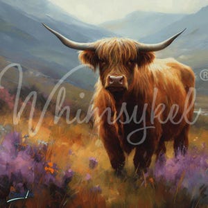 New! Flora Highland Cow Furniture Decoupage Paper, Whimsykel Designs, Fast Shipping