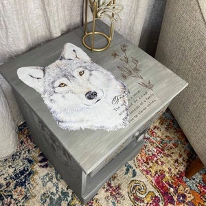 Gray Wolf Furniture Transfer - Redesign with Prima Decor Transfer 24&quot;x 35&quot; Wilderness Wolf Decal