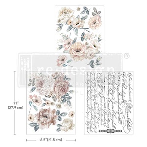 Natural Wonders Middy Furniture Transfer, Redesign with Prima Decor Transfer, 3 Sheets, 8.5x11 Floral Decal image 2