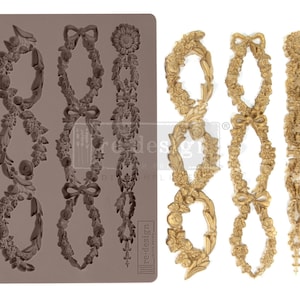 Floral Chain - Decor Mould for Furniture 5"x8" Silicone Mould - Resin Molds