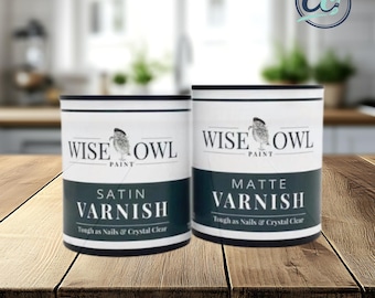 Varnish Topcoat by Wise Owl Paint - Clear Coat Protector - Satin or Matte - Decoupage Medium