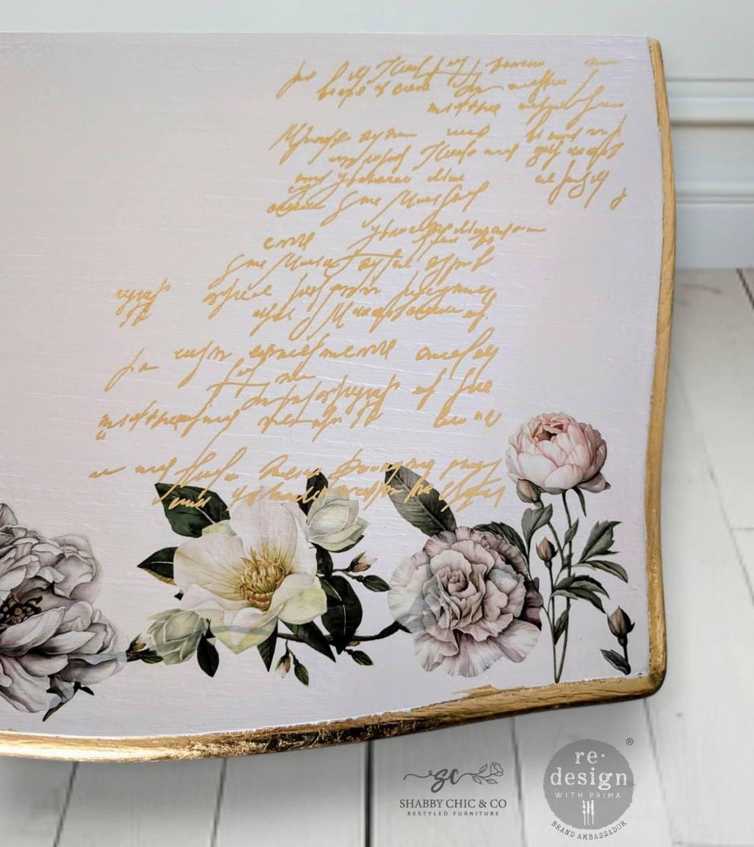 Shimmering Script Furniture Transfer - Kacha Gold Foil Middy Transfer ...