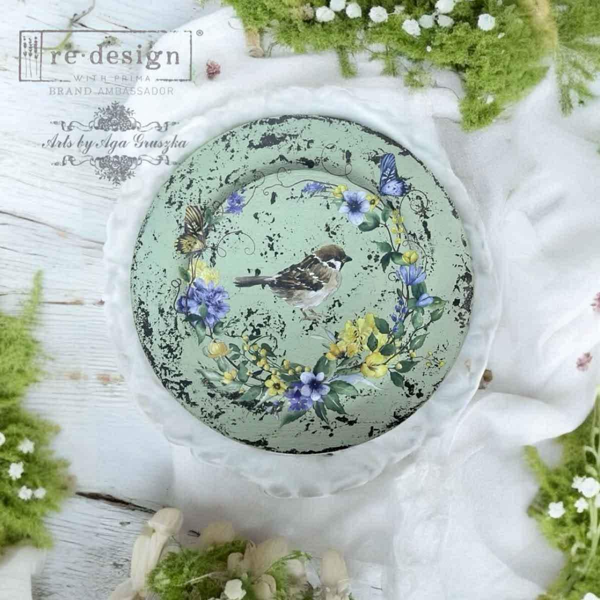 Sunlit Aviary Furniture Transfer - Redesign with Prima Middy Decor Transfer - Floral Decal