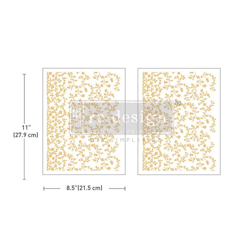 Puede incluir: Dos hojas de papel de transferencia con estampado floral dorado, cada una mide 21,5 cm por 27,9 cm. El papel est&aacute; dise&ntilde;ado para usarse con una herramienta de transferencia de calor para crear un dise&ntilde;o permanente en una variedad de superficies.
