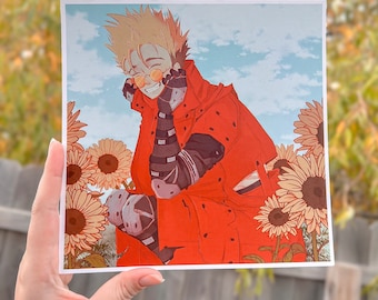 Vash the Stampede Art Print - Sunflowers and Smiles - Trigun Stampede Vashwood Wolfwood Tristamp Fanart