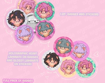 Saja Boys Lion Buttons and Stickers – 1.25” Holographic Metal Badges/Stickers – KPDH