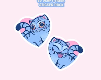 Derpy Tiger Stickers – K-Pop Demon Hunters Fan Art 2” Stickers