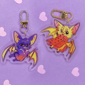 1998 Trigun Bat Acrylic Keychain - Vash and Wolfwood Anime Merch
