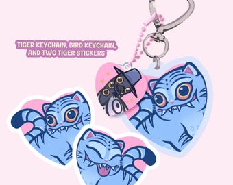 PRE-ORDER: Derpy Tiger-sleutelhanger – K-Pop Demon Hunters-fanart 1,75 inch acrylbedel