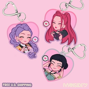 PREORDER— HUNTR/X Keychain – K-Pop Demon Hunters Fan Art 1.75” Acrylic Charm