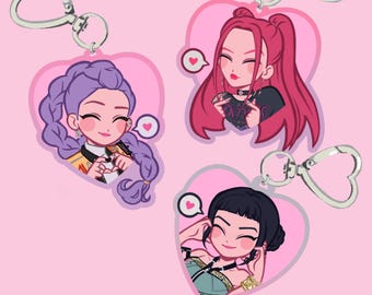 PRE-ORDER: HUNTR/X-sleutelhanger – K-Pop Demon Hunters-fanart 1,75 inch acrylbedel