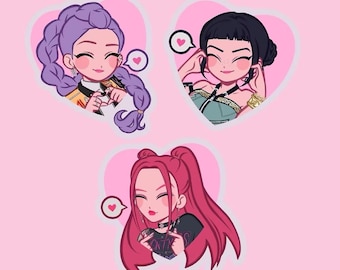 HUNTR/X Stickers – K-Pop Demon Hunters Fan Art 2” Stickers