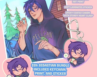 Stardew Valley Sebastian Art Pack – Bundle Fanart con stampe, adesivi e portachiavi