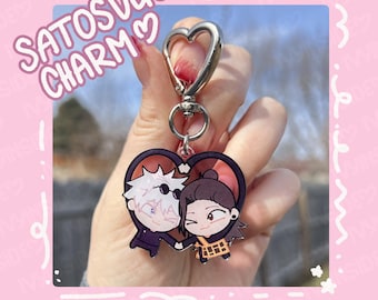 SatoSugu Acrylic Keychain | Gojo & Geto Holding Hands Charm | JJK Double-Sided Keychain | Jujutsu Kaisen Anime Keychain
