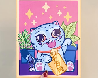 Lucky Derpy Tiger and Sussie Bird Print - 8”x10” - Thick Extra Heavy Cardstock - Satin Finish
