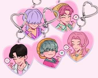 PRE-ORDER: Saja Boys-sleutelhanger – K-Pop Demon Hunters-fanart 1,75 inch acrylbedel