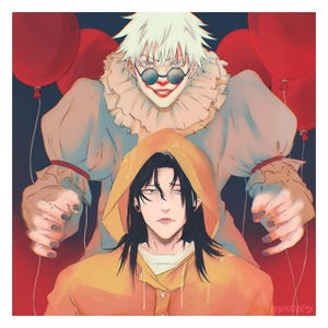 SatoSugu Art Print - Halloween “IT” - Jujutsu Kaisen Sastoru Gojo Suguru Geto Fanart