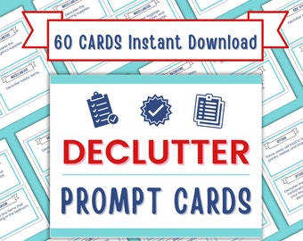 Printable Declutter Checklist PDF | Declutter Tracker | Declutter Planner | Decluttering Guide | Printable Declutter Prompts | PDF Cards