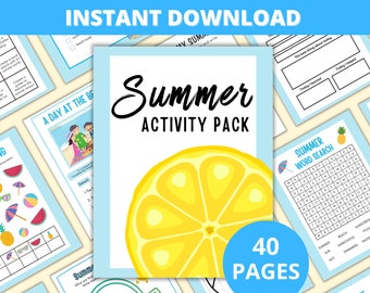 Summer Activity Book for Kids: 40-Page Printable Pack (PDF)