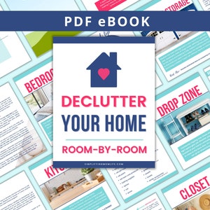 Declutter Planner | Declutter Printable | Declutter Checklist | Declutter Your Home Room-by-Room eBook | Home Declutter Plan
