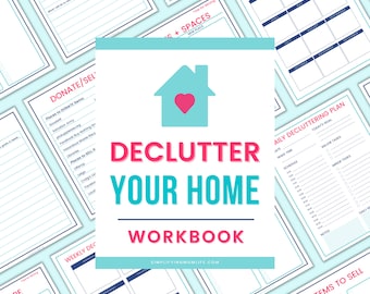 Zeszyt ćwiczeń do odgracania do druku – planer krok po kroku do odgracania domu, zeszyt ćwiczeń z przewodnikiem w formacie PDF, do natychmiastowego pobrania