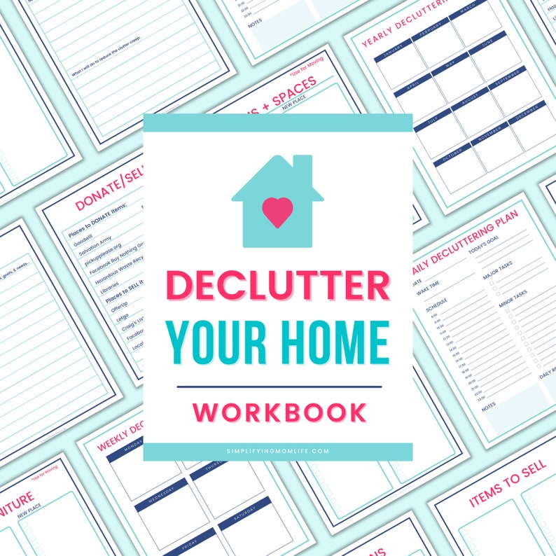 Declutter Workbook  Declutter Checklist  Decluttering  image 1