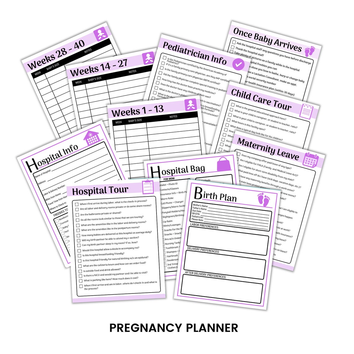 Pregnancy Planner Printable Postpartum Planner Pregnancy Journal