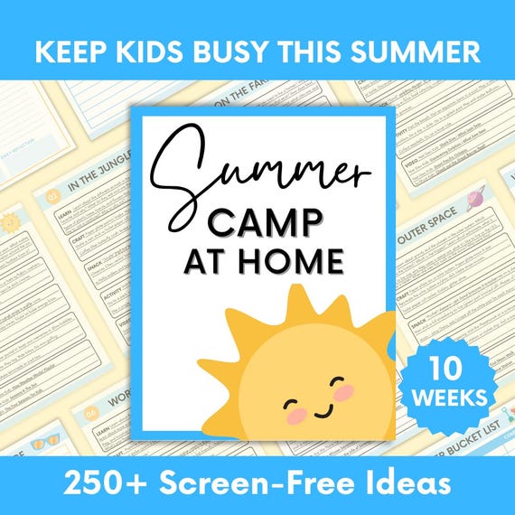 Summer Activities for Kids Printable | Easy Summer Fun for Kids | Summer Camp at Home | Screen-Free Ideas