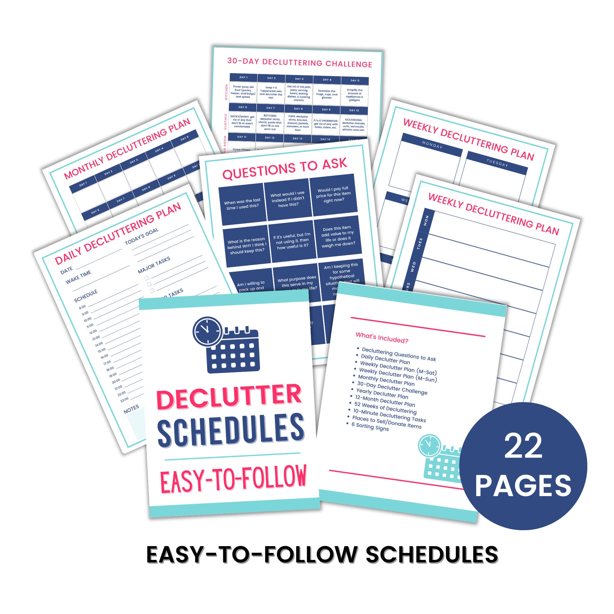 Declutter Planner Declutter Printable Declutter Schedules Easy-to ...