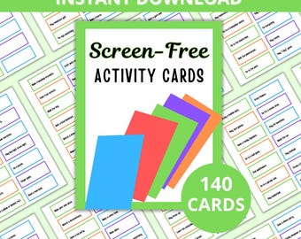 Karty aktywności bez ekranu do druku – 140 sposobów na nudę dla dzieci, zajęcia w pomieszczeniach i na świeżym powietrzu (PDF)