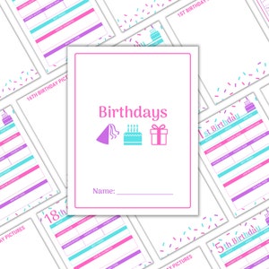 Girls&#39; Birthday Memory Book - Printable Birthday Book - Keepsake Journal - Birthday Printable - Childhood Memory Keeper