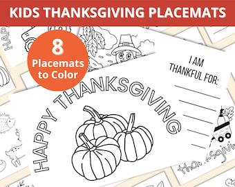 Podkładki na Święto Dziękczynienia dla dzieci – kolorowanka do wydrukowania (PDF)