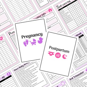Pregnancy Planner Printable - Postpartum Planner - Pregnancy Journal - Pregnancy Checklists - Postpartum Checklists