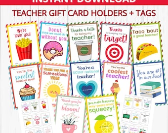 Teacher Appreciation Gift Card Holder, Teacher Appreciation Gift Tags, Teacher Appreciation Gift Ideas, Printable Teacher Gift
